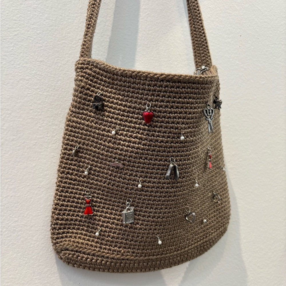 Tan Shoulder Bag with Girly Charms